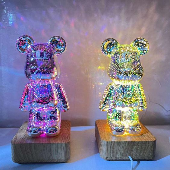 The 3D Fireworks Bear Lamp 7 Color