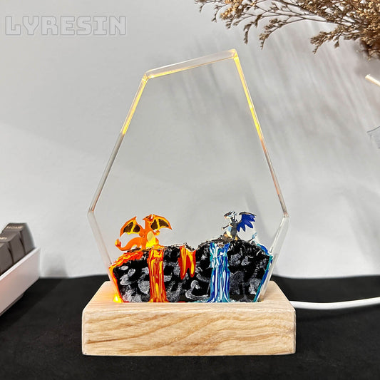 Charm.ander and Char.izard Resin Lamp