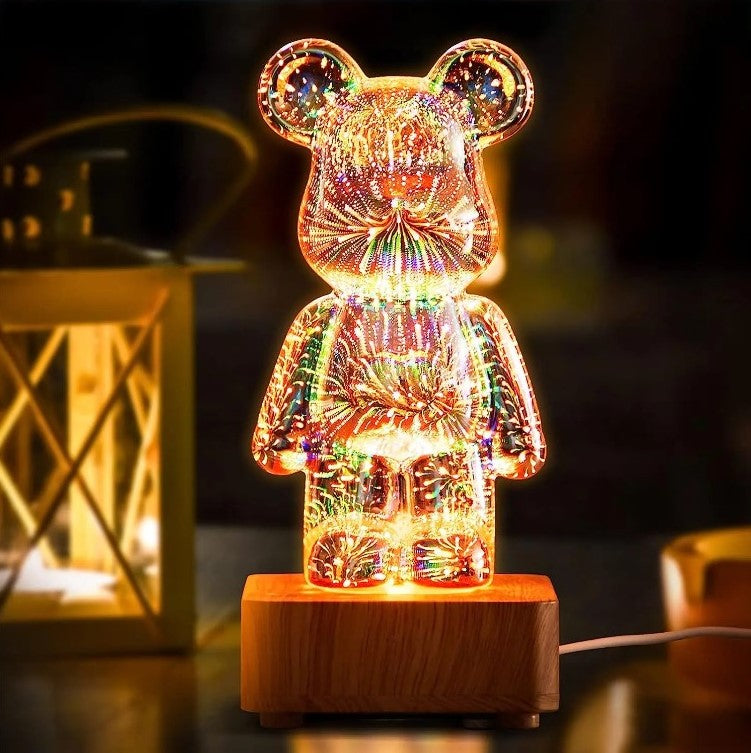 The 3D Fireworks Bear Lamp 7 Color