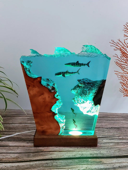 Great Whale Shark Resin Lamp(OR)