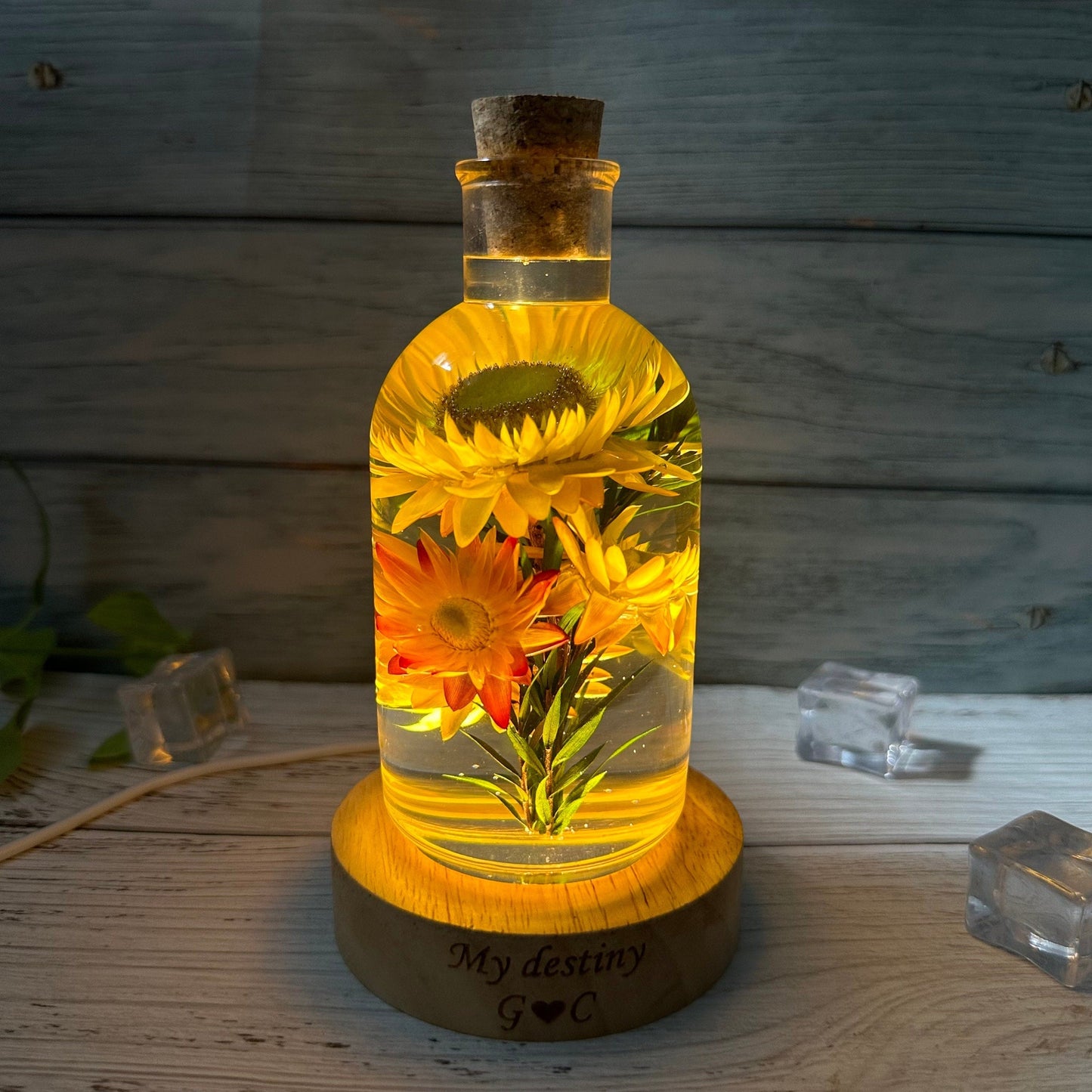 Immortal Flower Night Light Resin