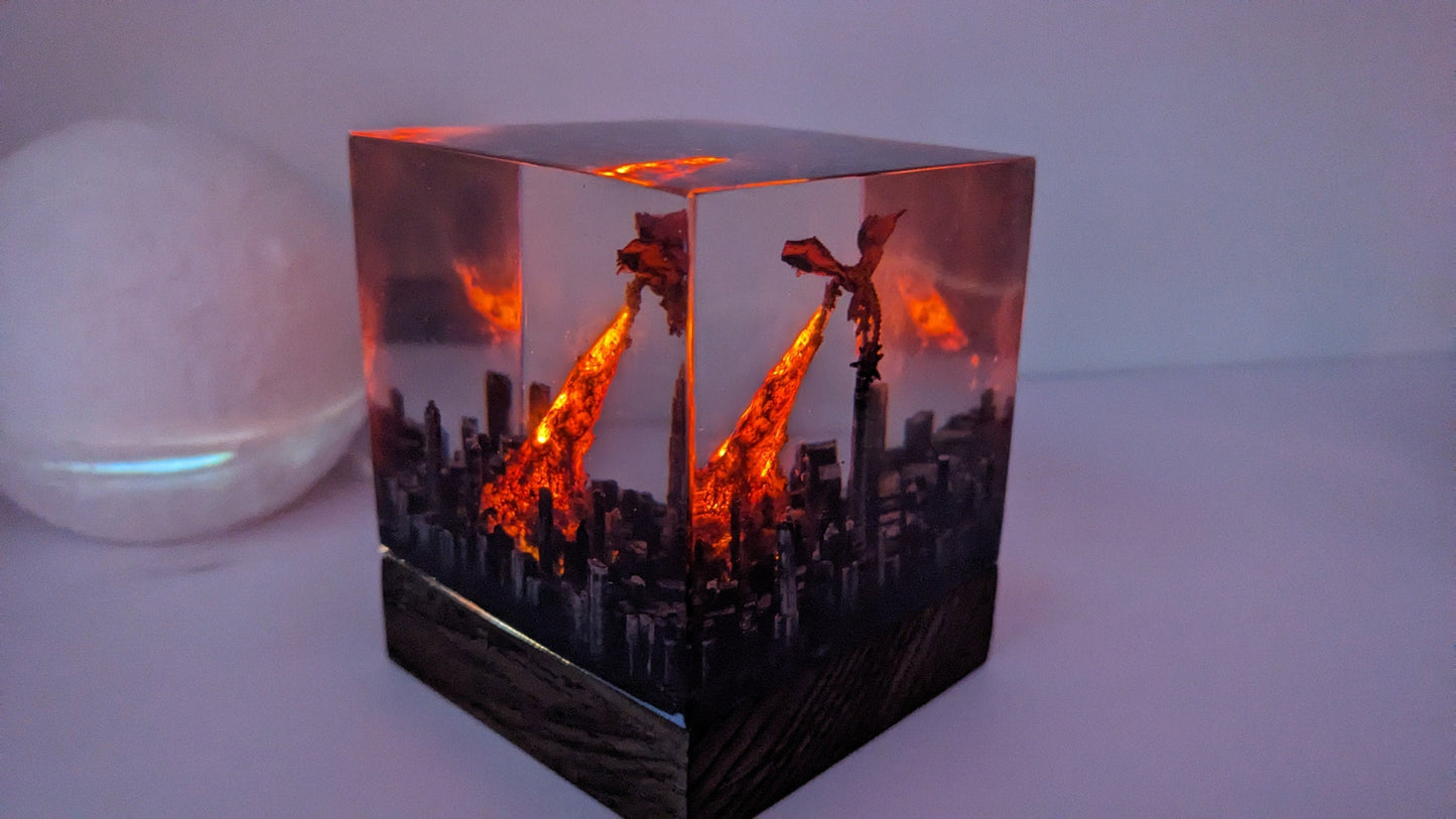 Fire Dragon in City Resin Lamp 2(MTR)