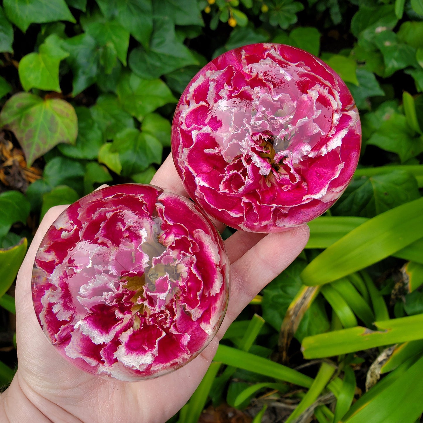 Pink Carnation Resin Sphere